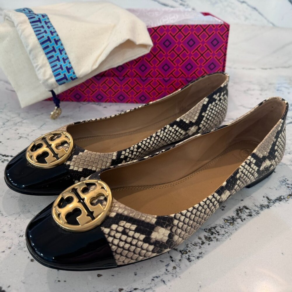 Tory Burch Chelsea Cap-Toe Ballet Size 10.5